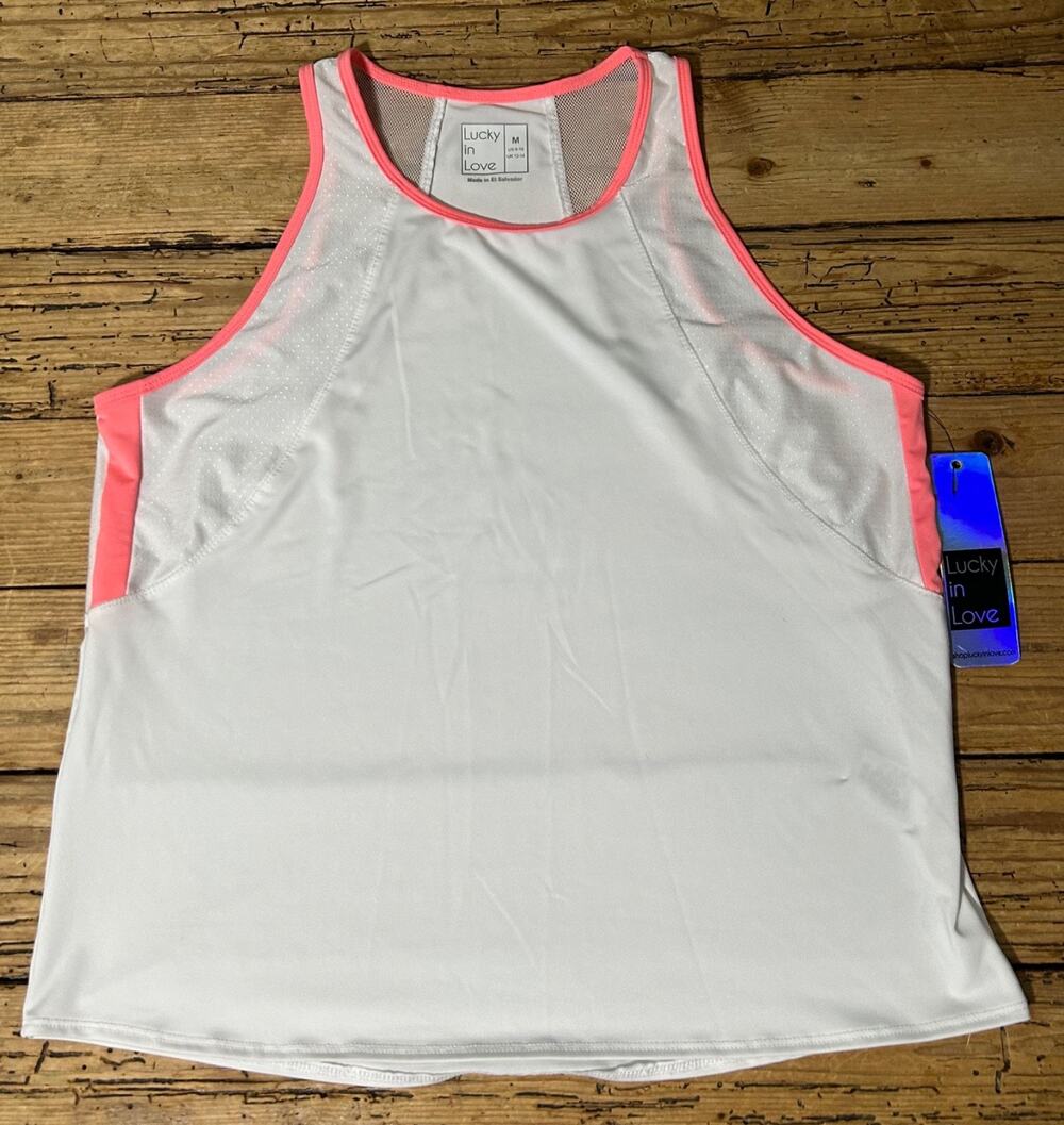 Lucky in Love Women’s Size M White Semi-Fitted Tank - NWT